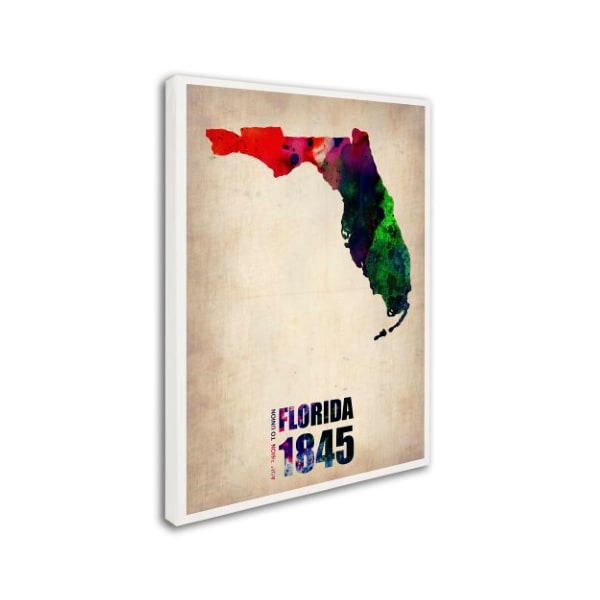 Naxart 'Florida Watercolor Map' Canvas Art,24x32